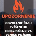 Odvolanie času zvýšeného nebezpečenstva vzniku požiaru